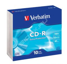 Диск CD-R Verbatim 700Mb 52x Slim Case (10шт)