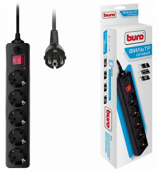 Сетевой фильтр Buro 500SH-1.8-B черный
