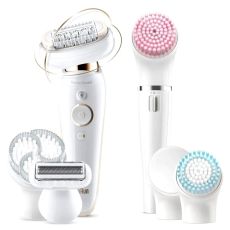 Эпилятор Braun SES 9100 3D + Прибор д/отшел + чехол белый []